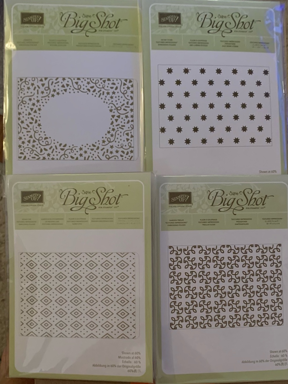 Stampin' Up! Big Shot Set Of Four Embossing Folders